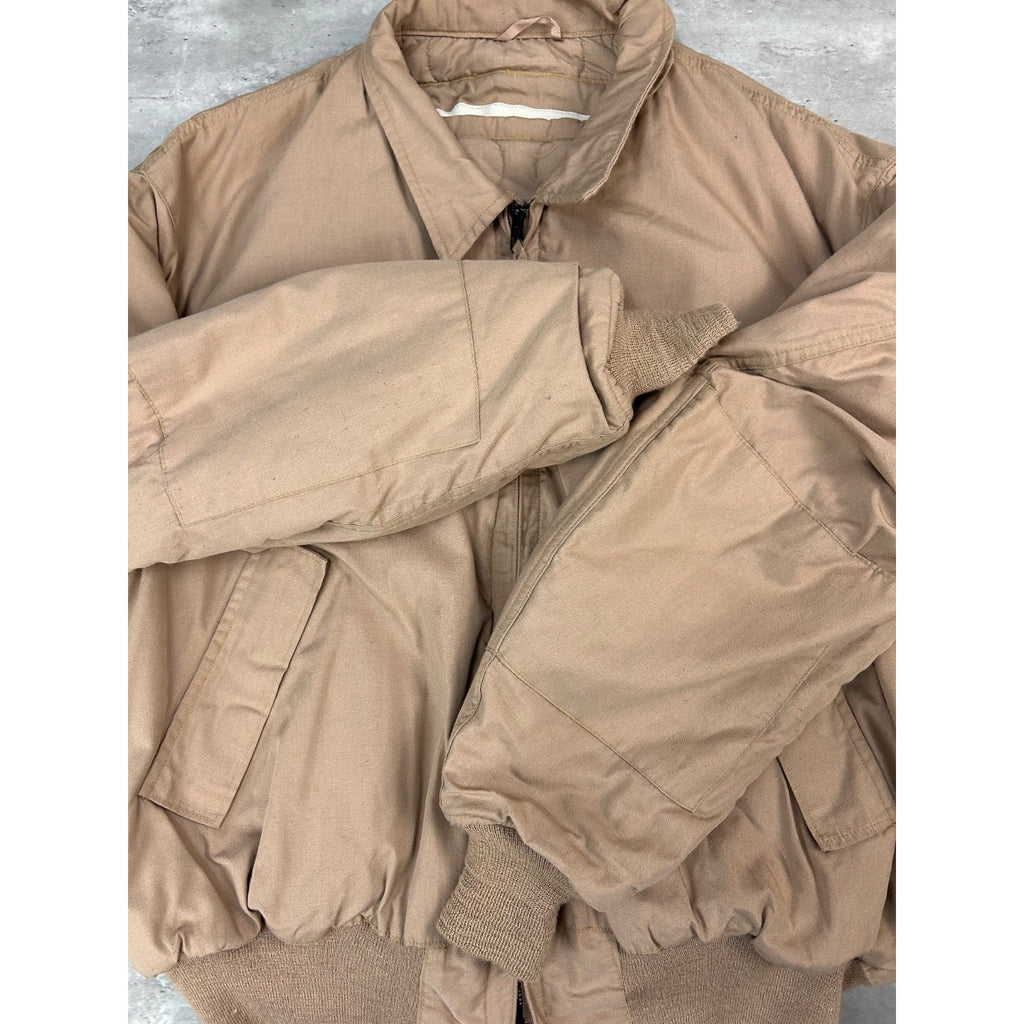 Vintage 90s Earth Tone Collared Full Zip Bomber Jacket Size XL
