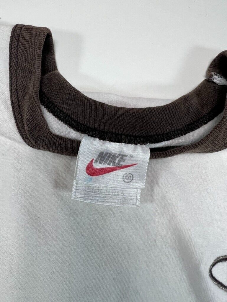 Vintage 90s Nike Embroidered Spell Out Mini Swoosh Long Sleeve T-Shirt Size 2XL
