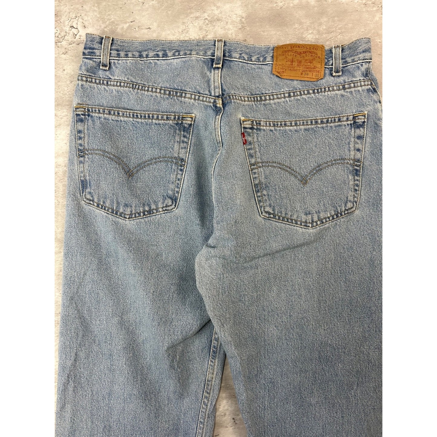 Vintage 90s Levis 505 Red Tab Light Wash Denim Pants Size 36 Blue