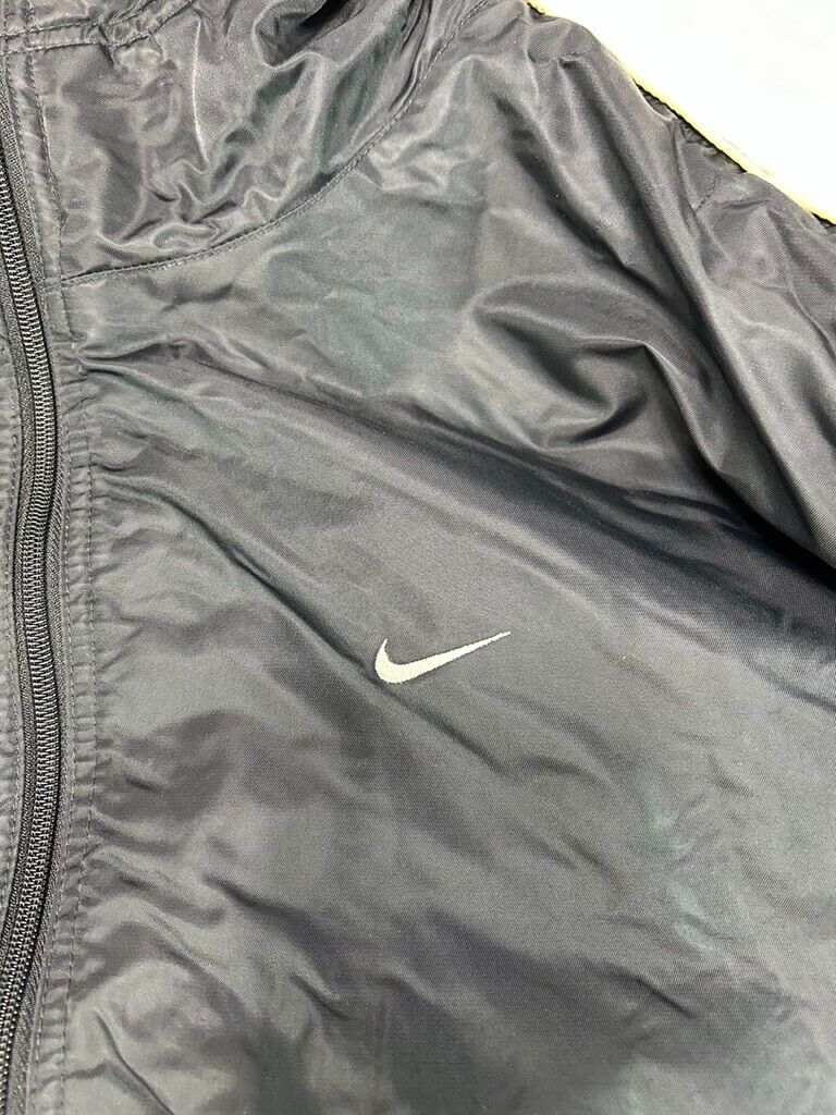 Vintage Y2K Nike Embroidered Mini Swoosh Insulated Nylon Jacket Size XL Black