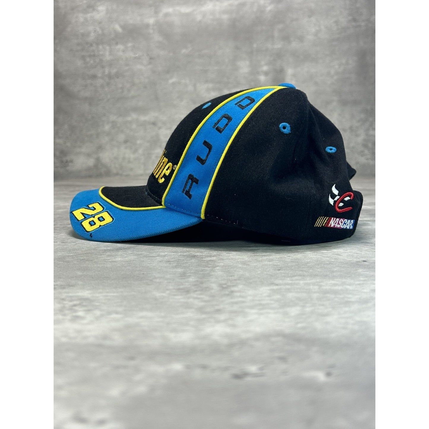 Vintage 90s Havoline Racing Embroidered Spellout Strapback Hat OSFA Black