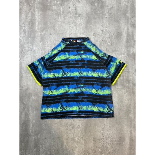 Vintage 90s Hobie Surf Shop Abstract Striped T-Shirt Size Medium