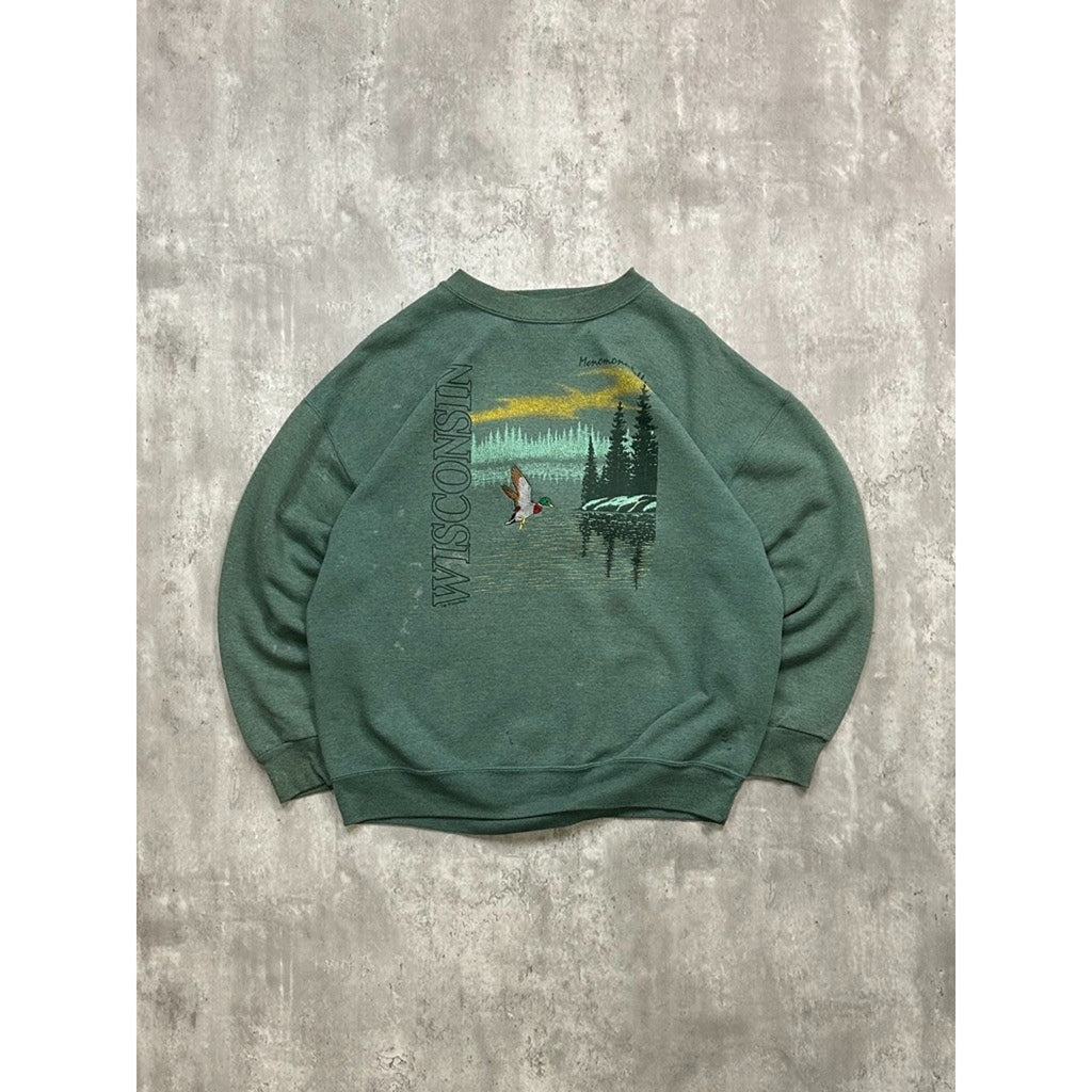 Vintage 90s Minnesota Duck Nature Graphic Wildlife Destination Sweatshirt Sz XL