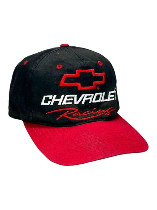 Vintage Chevrolet Racing Embroidered Logo Spellout Snapback Hat OSFA