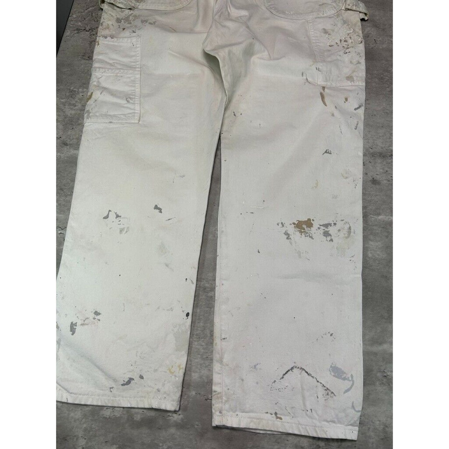 Dickies Canvas Workwear Double Knee Painters Pants Size 39 White