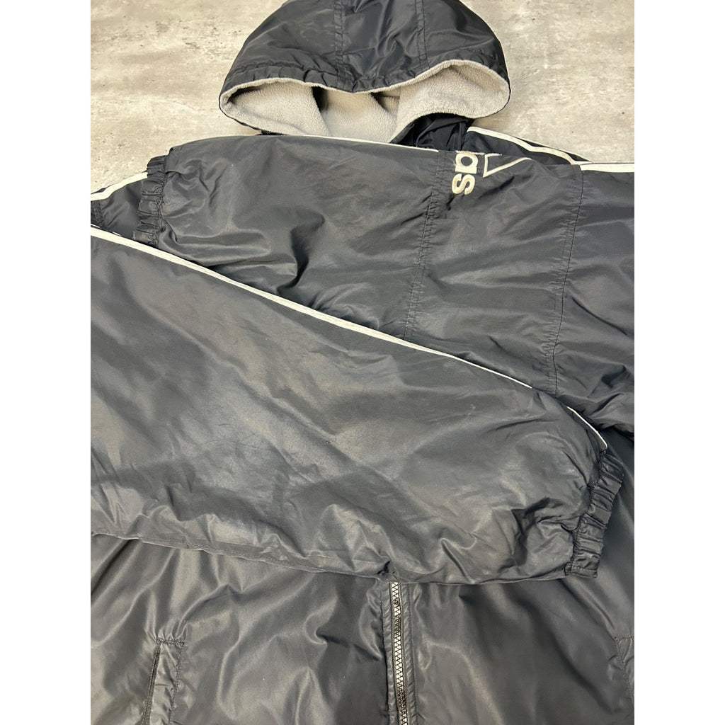 Vintage Adidas Embroidered Logo Nylon Full Zip Hooded Jacket Size Large