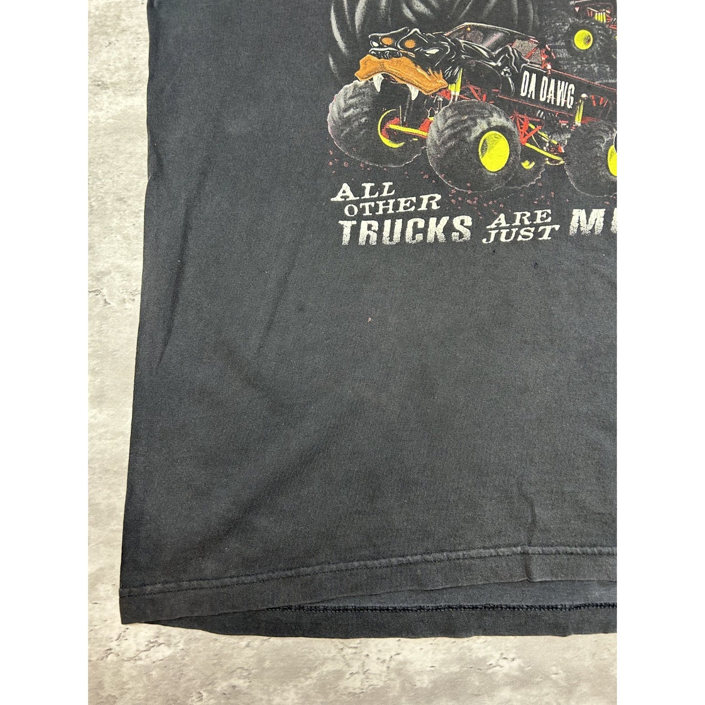 Vintage 90s Da Dawgs Monster Trucker Graphic Long Sleeve T-Shirt Size XL Black