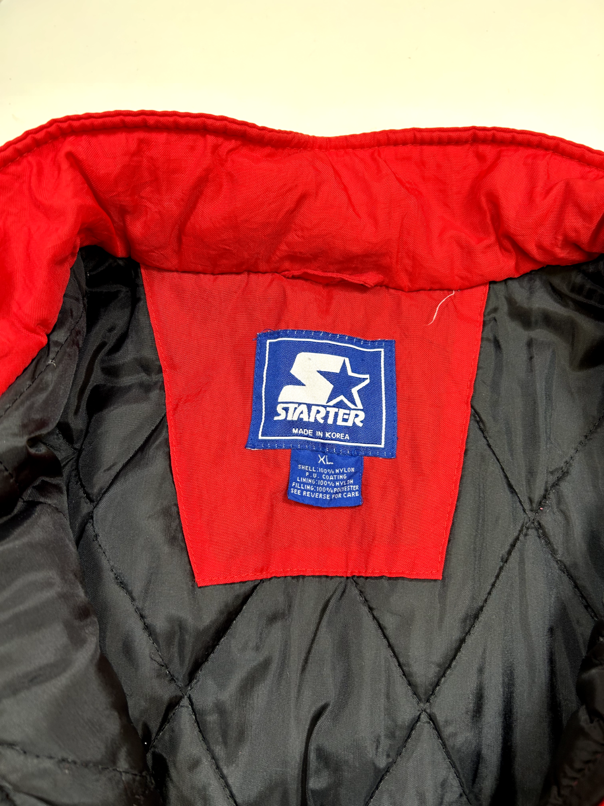 Vintage 90s Nebraska Cornhuskers Insulated Starter Shoulder Patches Jacket Sz XL