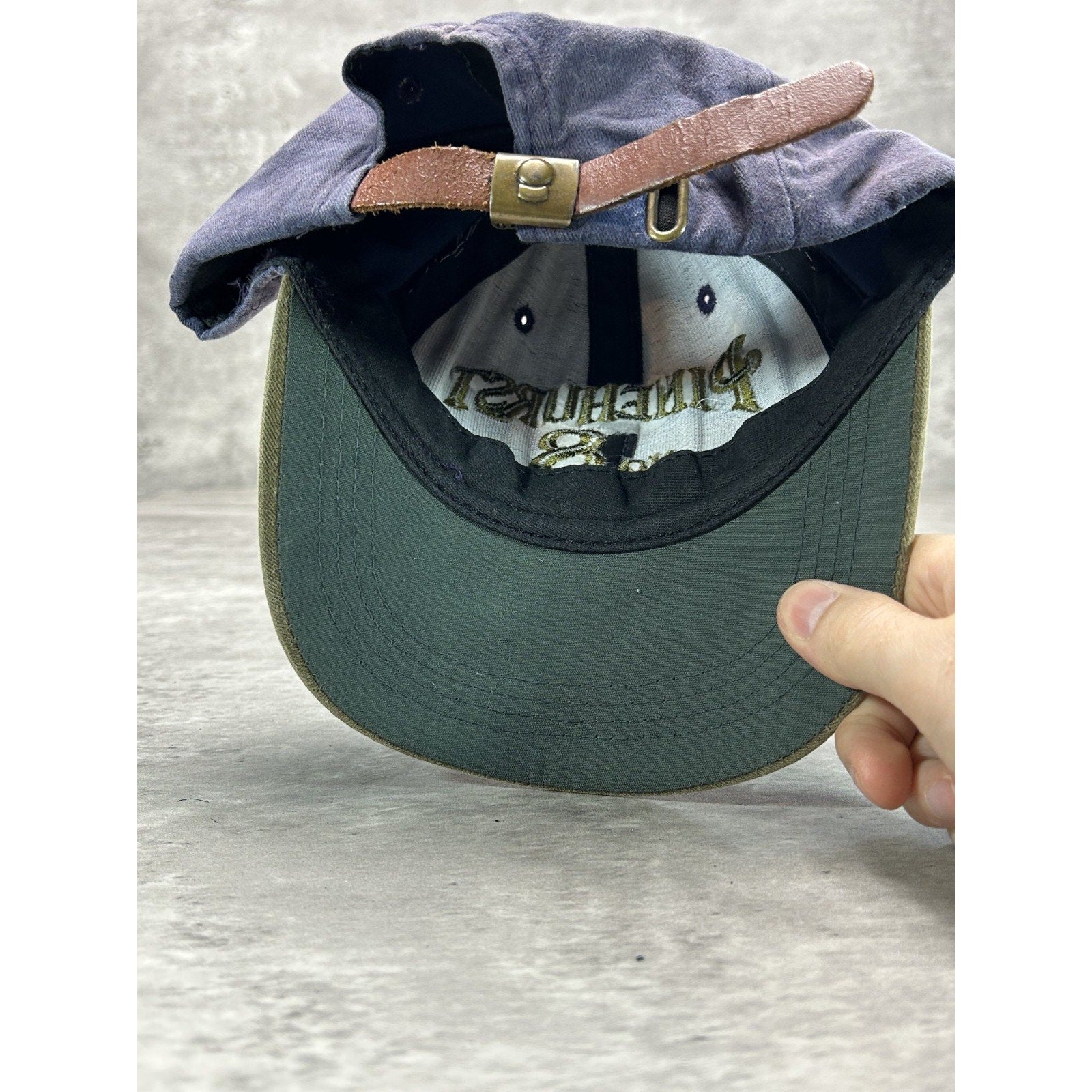 Vintage 90s Pinehurst No. 8 Embroidered Spellout Golf Strapback Hat OSFA