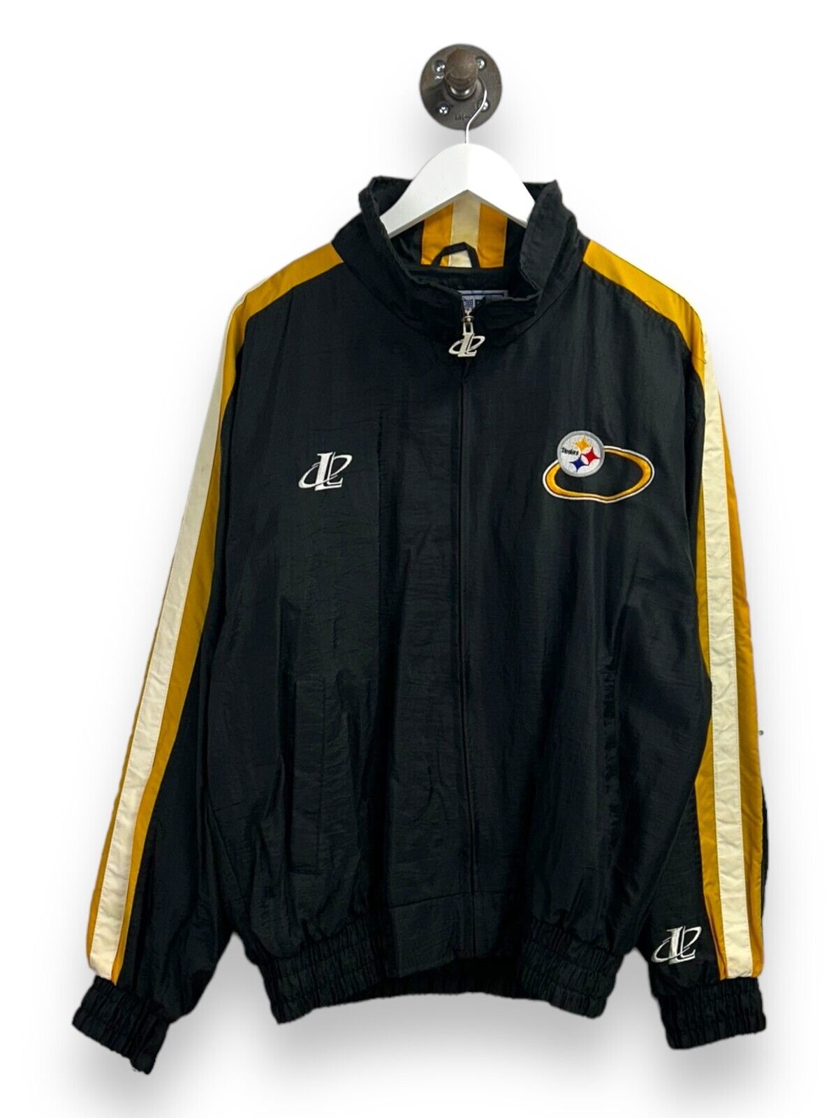 Vintage 90s Pittsburgh Steelers NFL Embroidered Windbreaker Jacket Size Medium