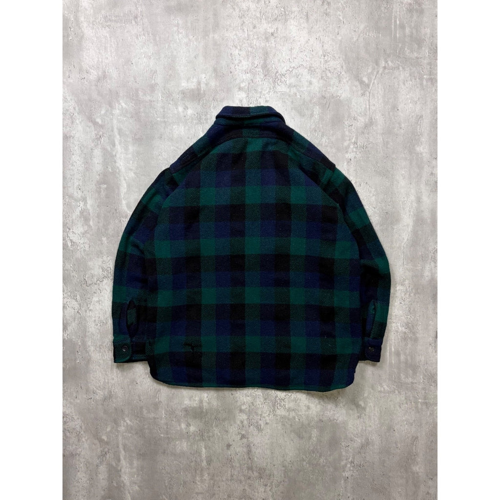 Vintage 1950s/60s King Kobe Heavy Weight Plaid Print Button Up Shirt Size Large