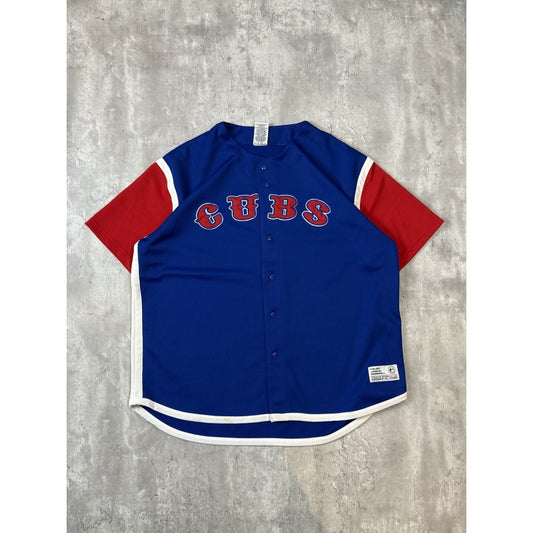 Vintage Chicago Cubs MLB Stitched Spellout Baseball Jersey Size XL Blue