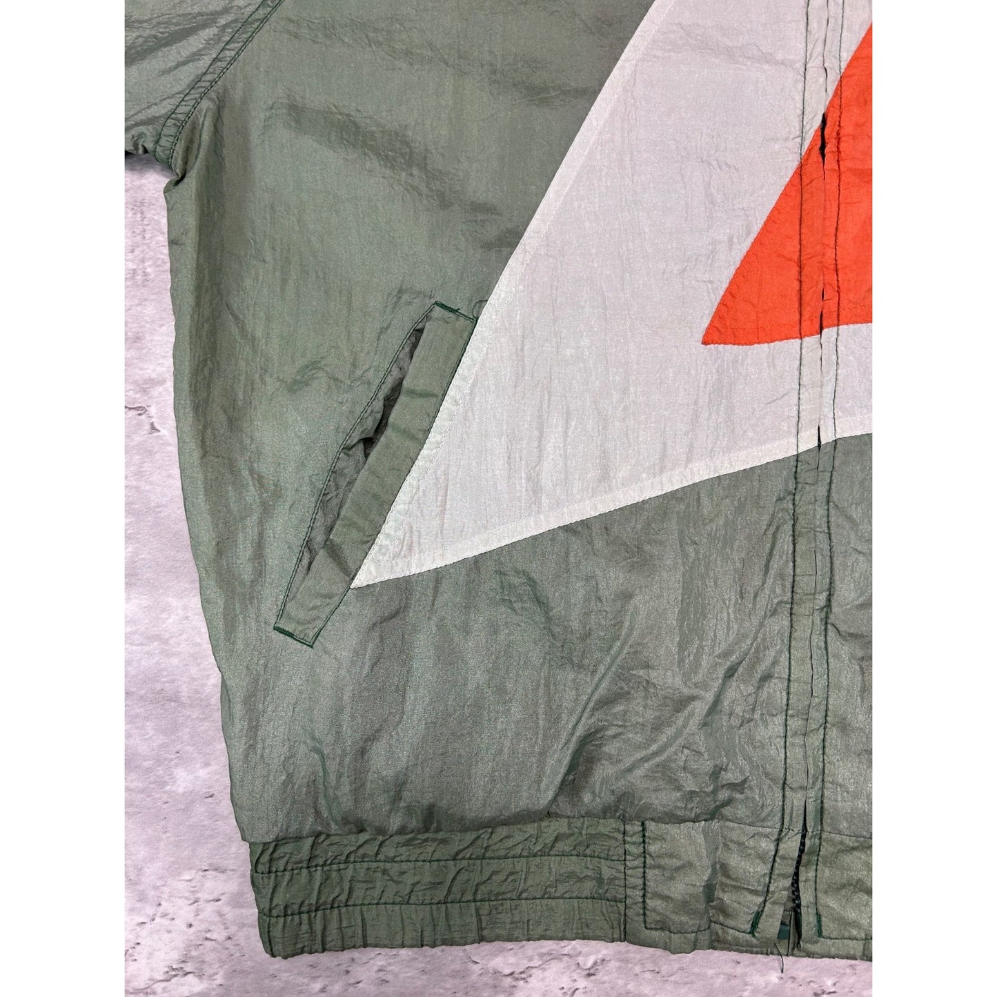 Vintage 90s Miami Hurricanes NCAA Embroidered Full Zip Windbreaker Jacket Large