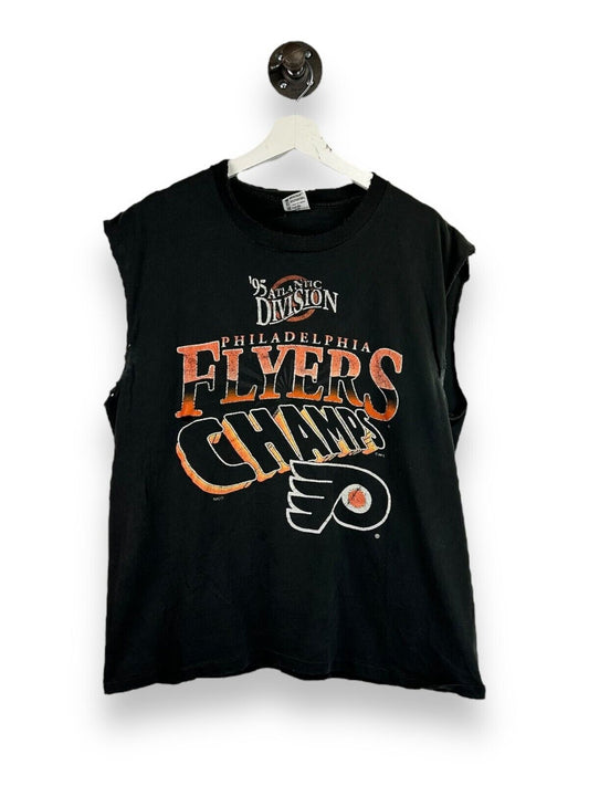 Vintage 1995 Philadelphia Flyers NHL Atlantic Champs Sleeveless T-Shirt Size XL