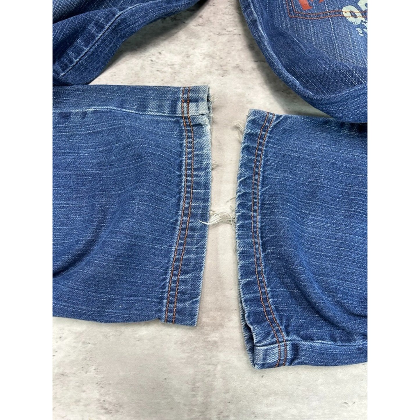 Vintage Womens Y2K Phat Farm Embroidered Dark Wash Denim Pants Size 29 Blue