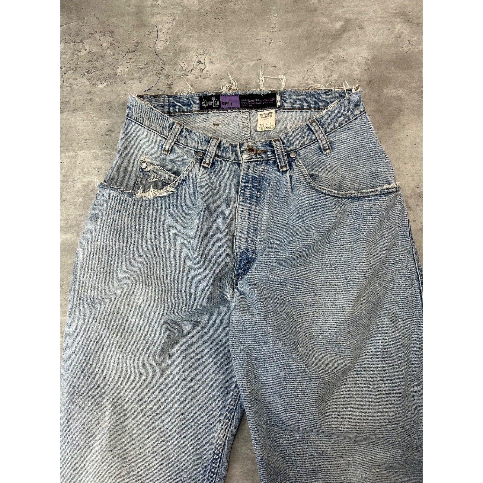Vintage Levi's Silvertab Light Wash Denim Baggy Fit Pants Size 30