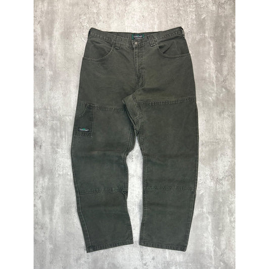Vintage Arborwear Canvas Workwear Double Knee Carpenter Pants Size 34 Green