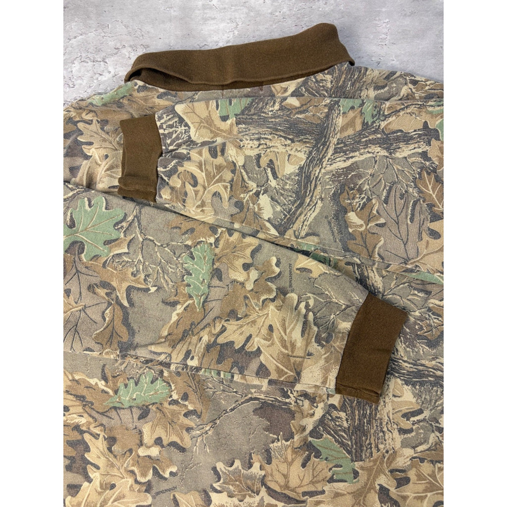 Vintage 90s Kessler Advantage Tree Camo Turtle Neck Long Sleeve T-Shirt Size 2XL