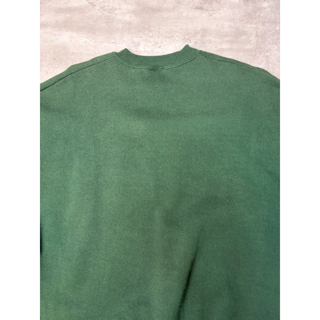 Vintage 90s Golf Embroidered Plaid Spellout Graphic Green Sweatshirt Size XL