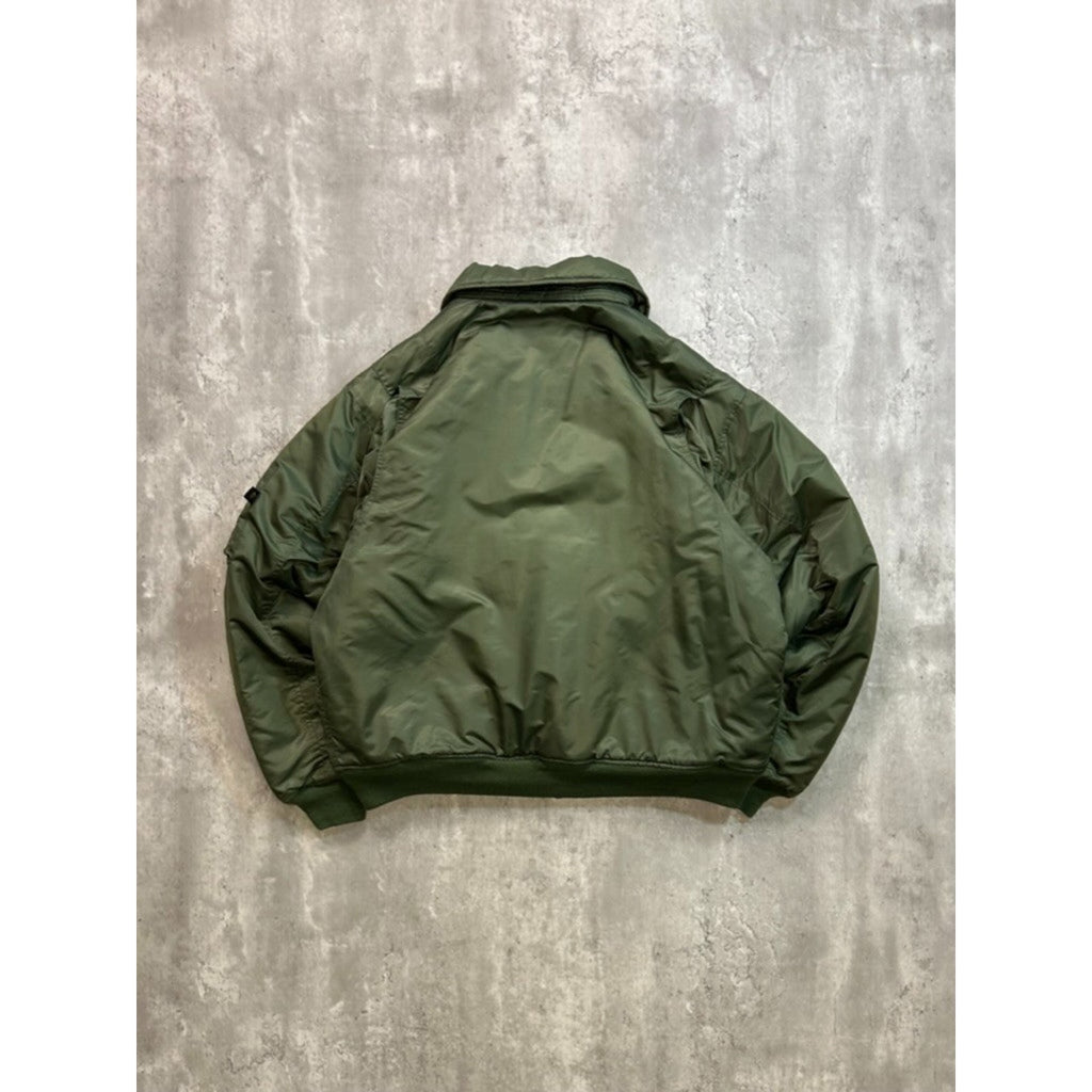 Vintage 80s/90s US Military Insulated Full Zip Pilots Bomber Jacket Size XL