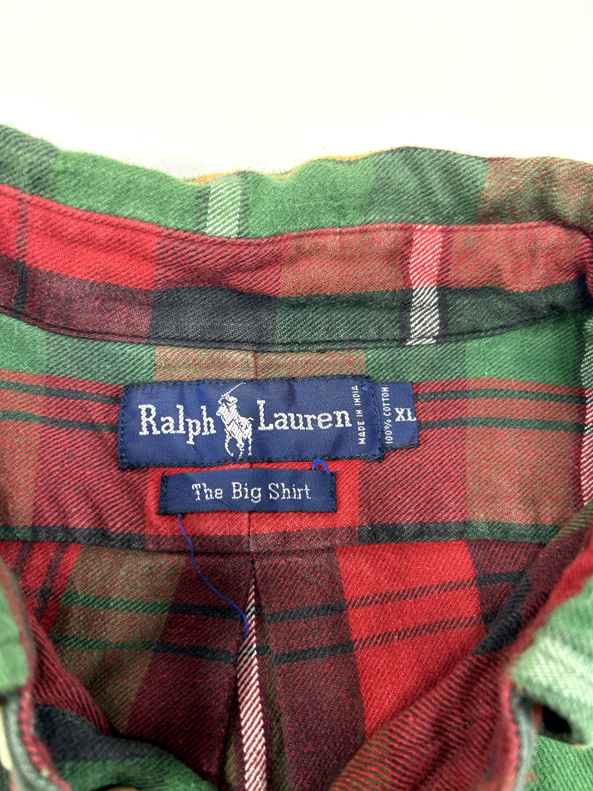 Vintage 90s Polo Ralph Lauren Embroidered Pony Plaid Button Up Shirt Size XL