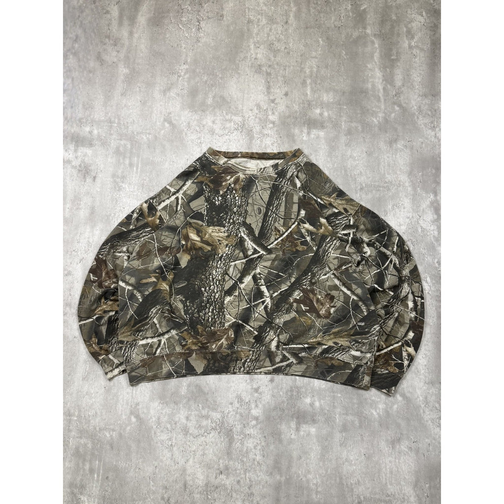 Vintage Realtree Hardwoods Hunting Camo Crewneck Sweatshirt Size 3XL