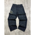 Vintage Y2K Womens Phat Farm Embroidered Spellout Dark Wash Denim Pants 29x31