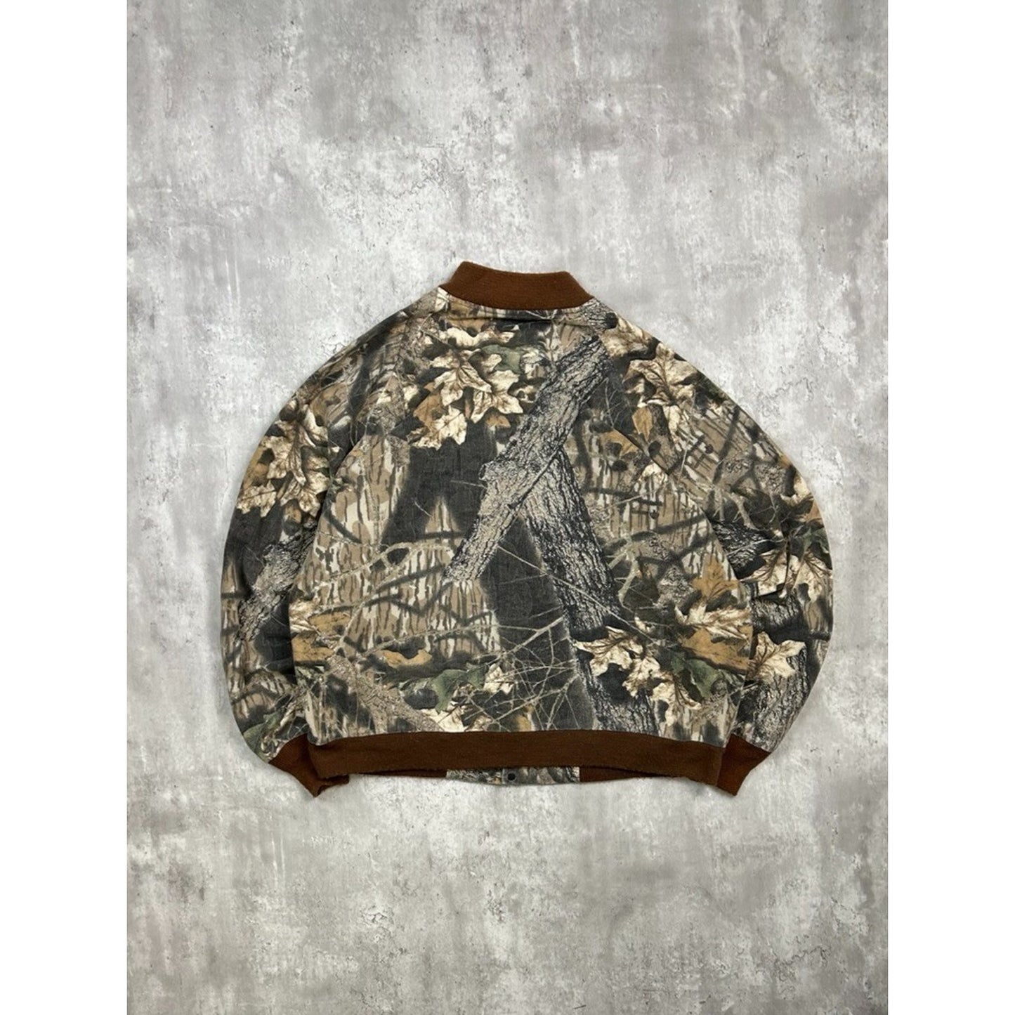 Vintage 80s/90s Mossy Oak Break Up Tree Camo HUnting Bomber Jacket Size 2XL
