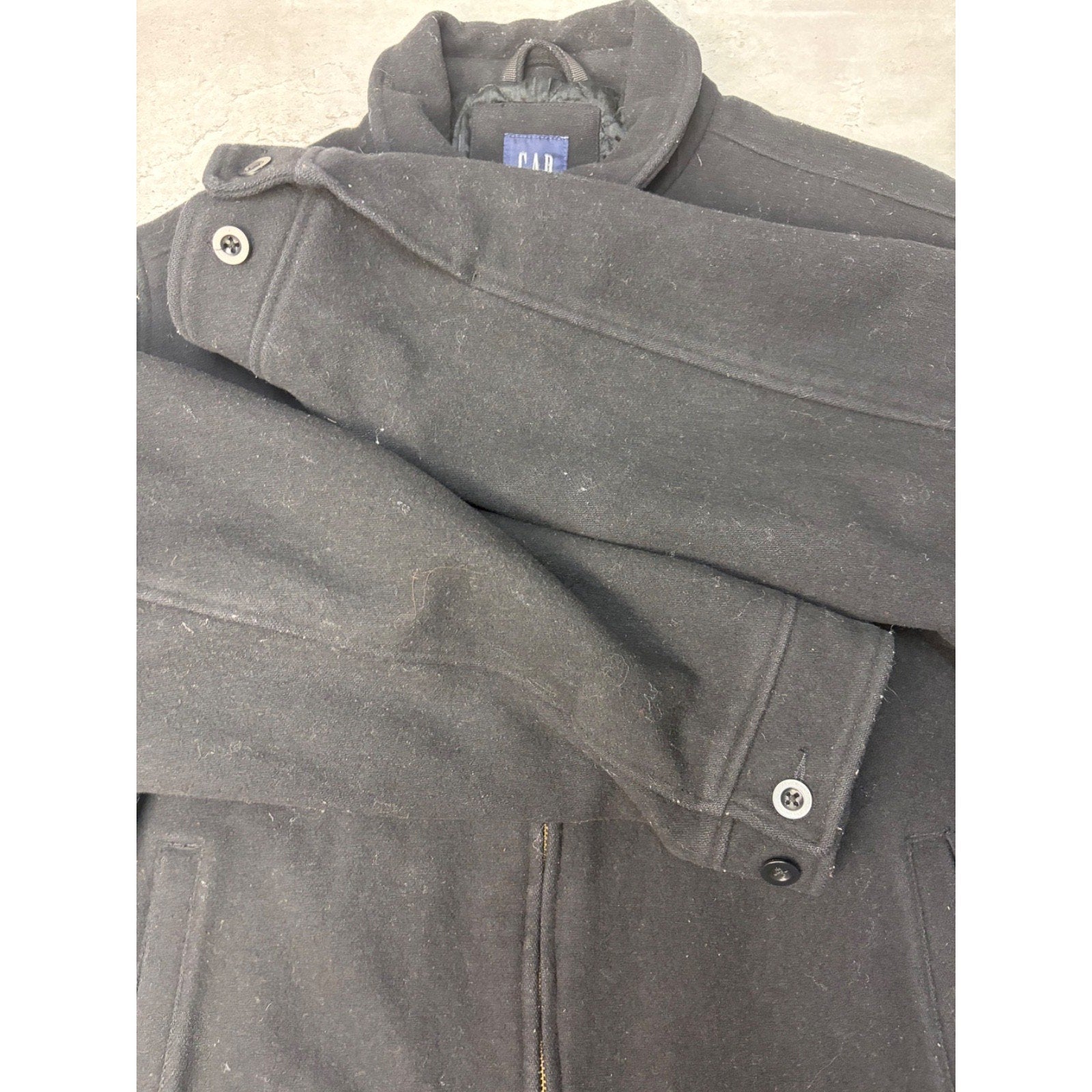 Vintage Gap Heavyweight Full Zip Black Collared Jacket Size Large