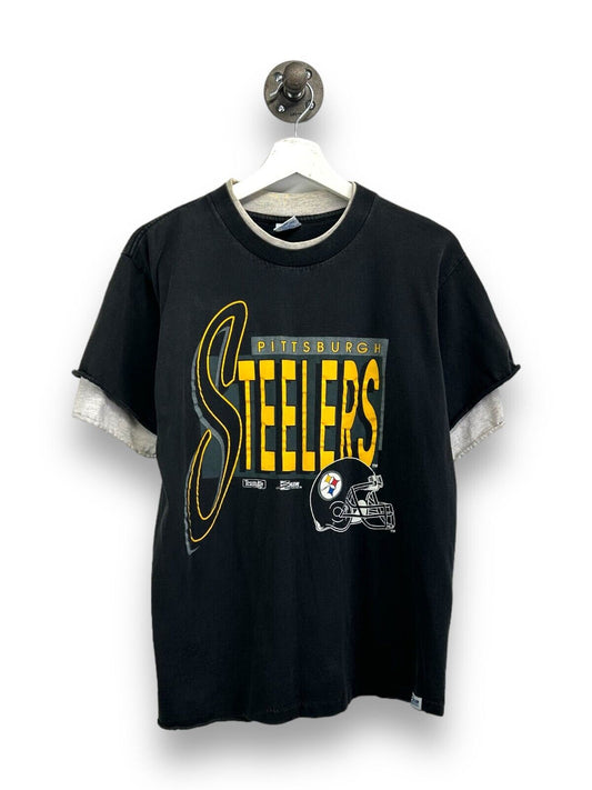 Vintage 90s Pittsburgh Steelers NFL Big Graphic Football T-Shirt Size Large