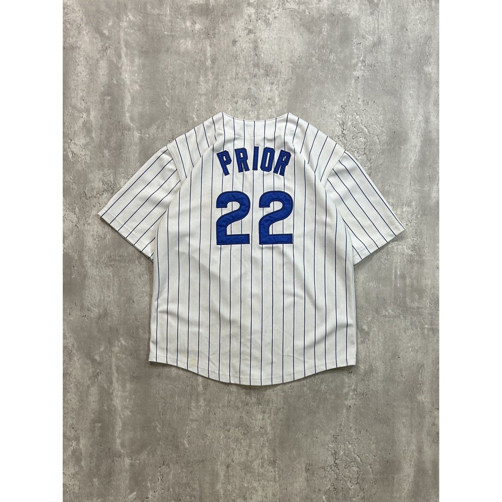 Vintage Mark Prior #22 Chicago Cubs MLB Stitched Pinstripe Jersey Size YOUTH M