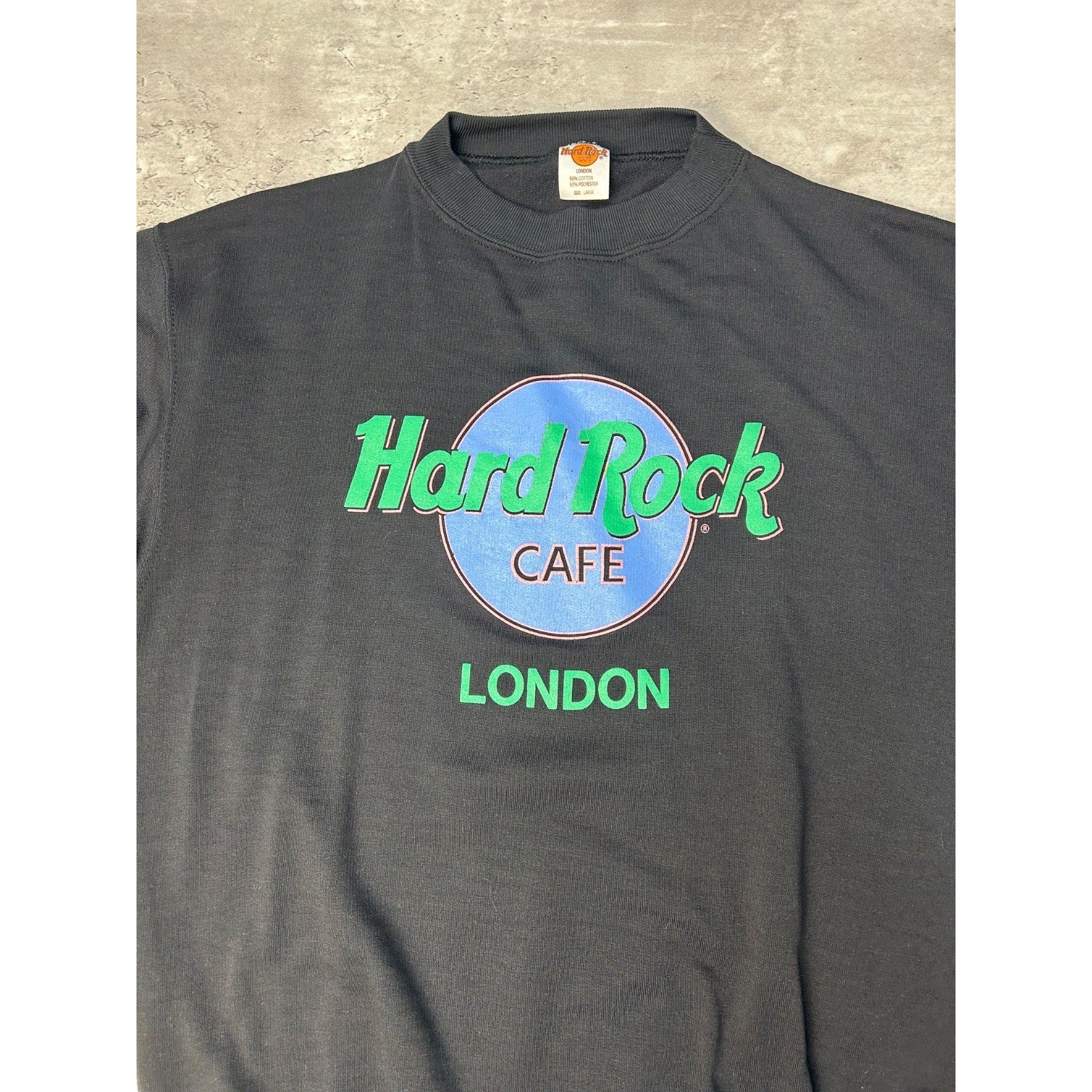 Vintage 90s Hard Rock Cafe London Destination Graphic Sweatshirt Size Large