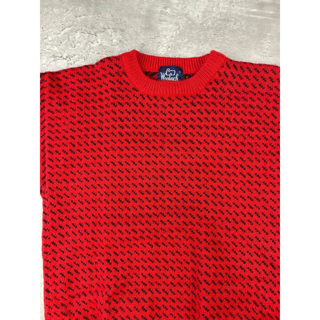Vintage 90s Woolrich Checkered Print Pullover Ribbed Sweater Size Medium