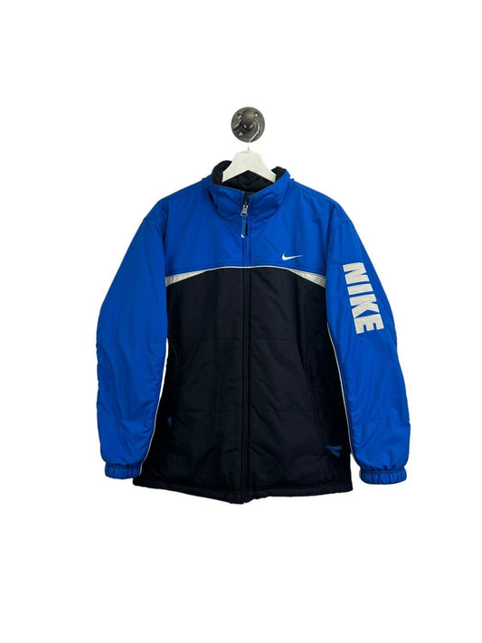Vintage Y2K Nike Embroidered Logo Reversible Fleece/Nylon Jacket Size Small