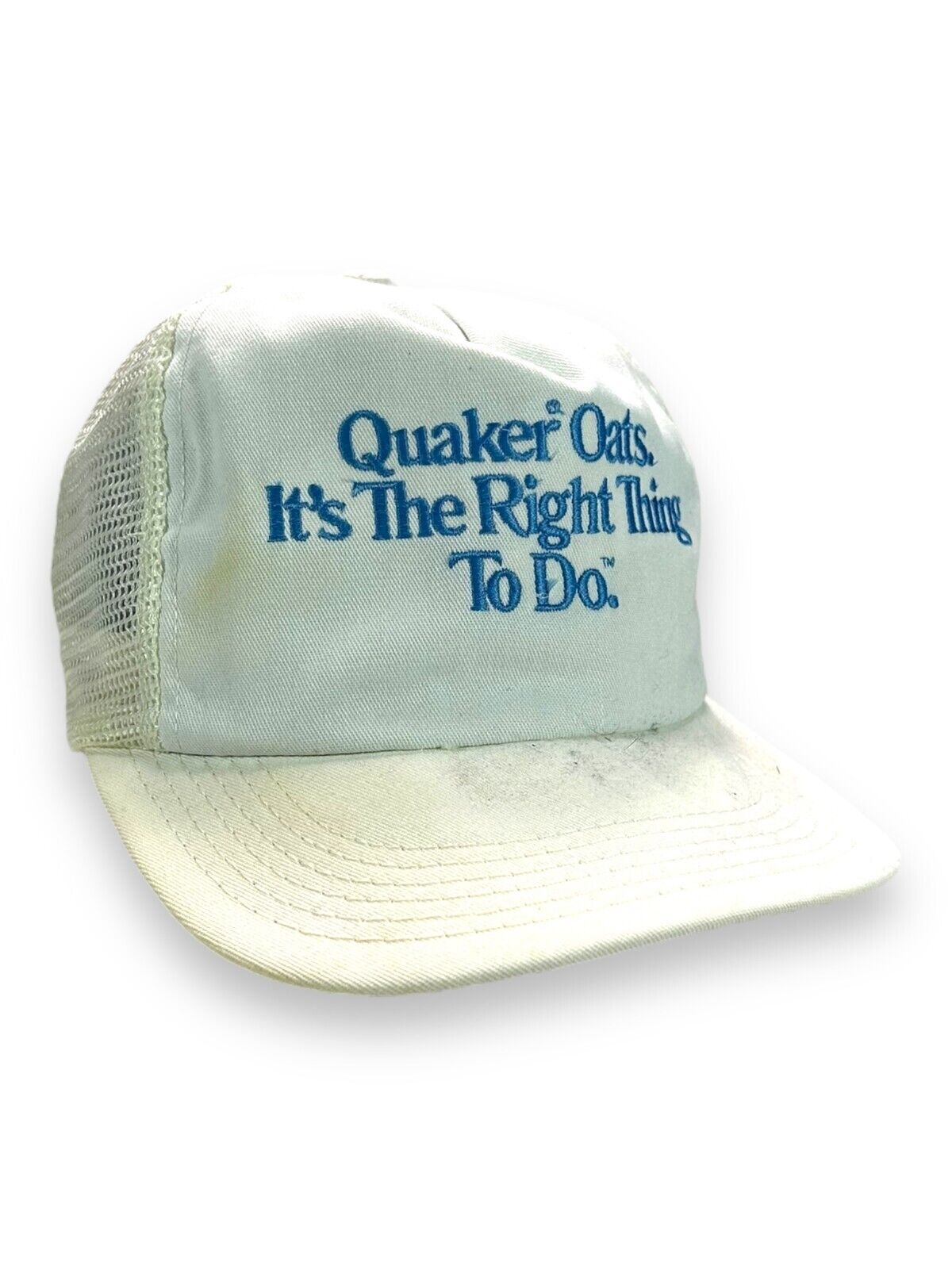 Vintage 90s Quaker Oats Its The Right Thing To Do Slogan Snapback Hat OSFA