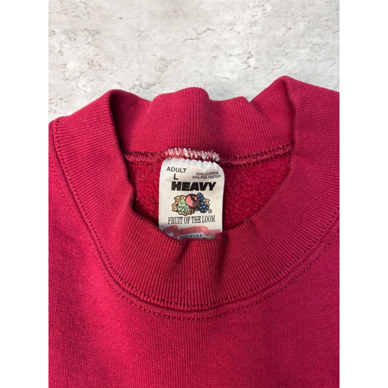 Vintage Fruit Of The Loom Graphic Logo Crewneck Sweatshirt Size Large