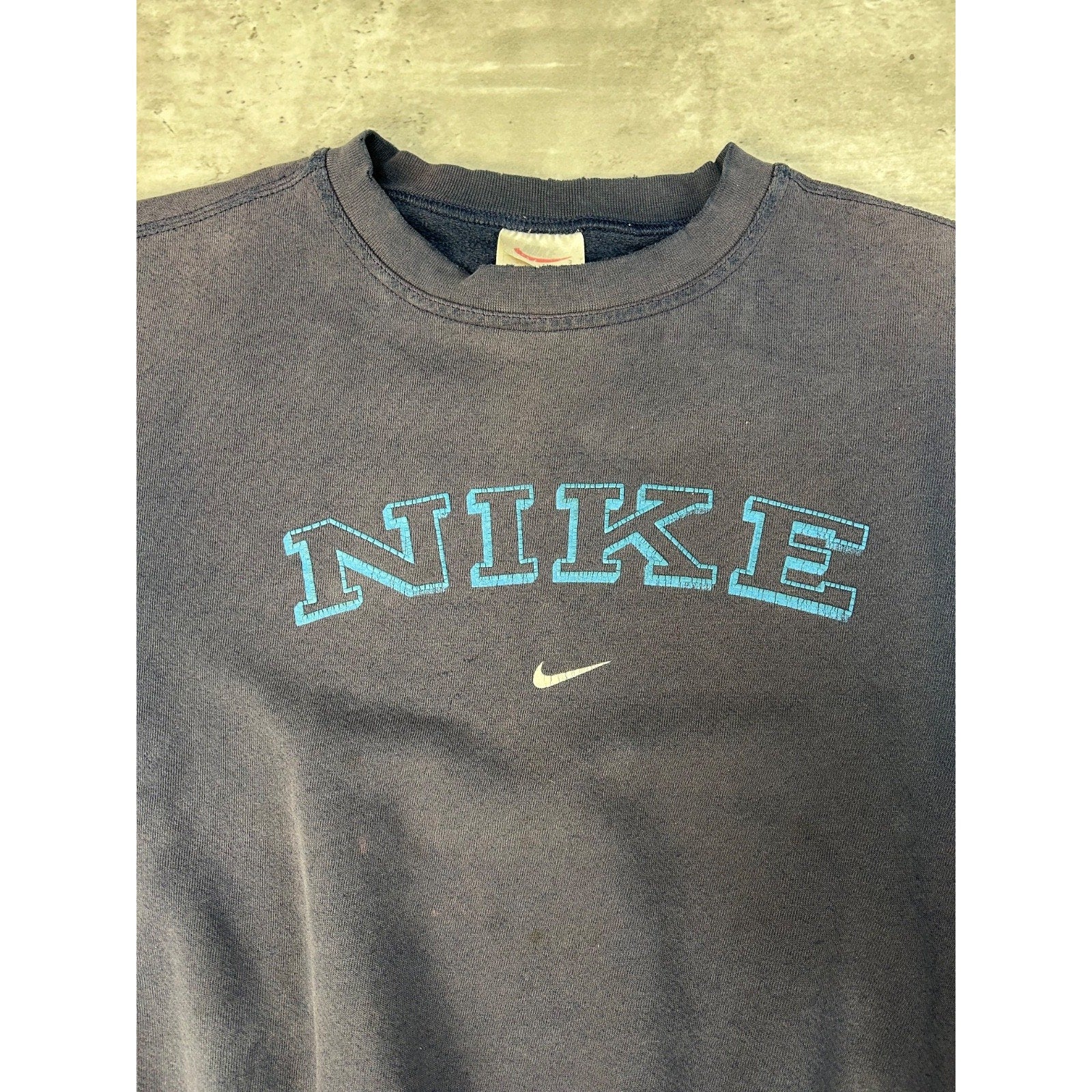 Vintage 90s Nike Graphic Swoosh Spellout Crewneck Sweatshirt Size Medium