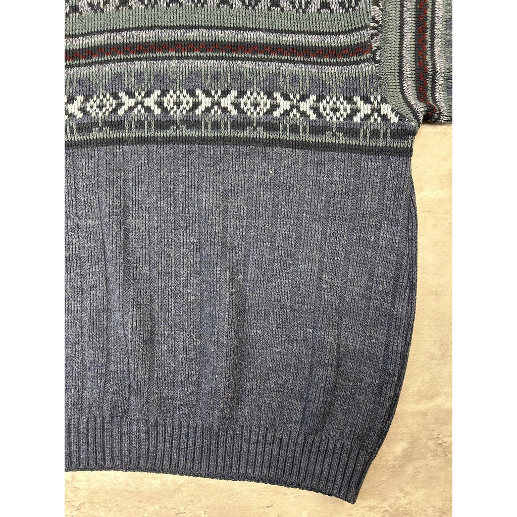 Vintage Cherokee Abstract Striped Pullover Knit Sweater Size XL