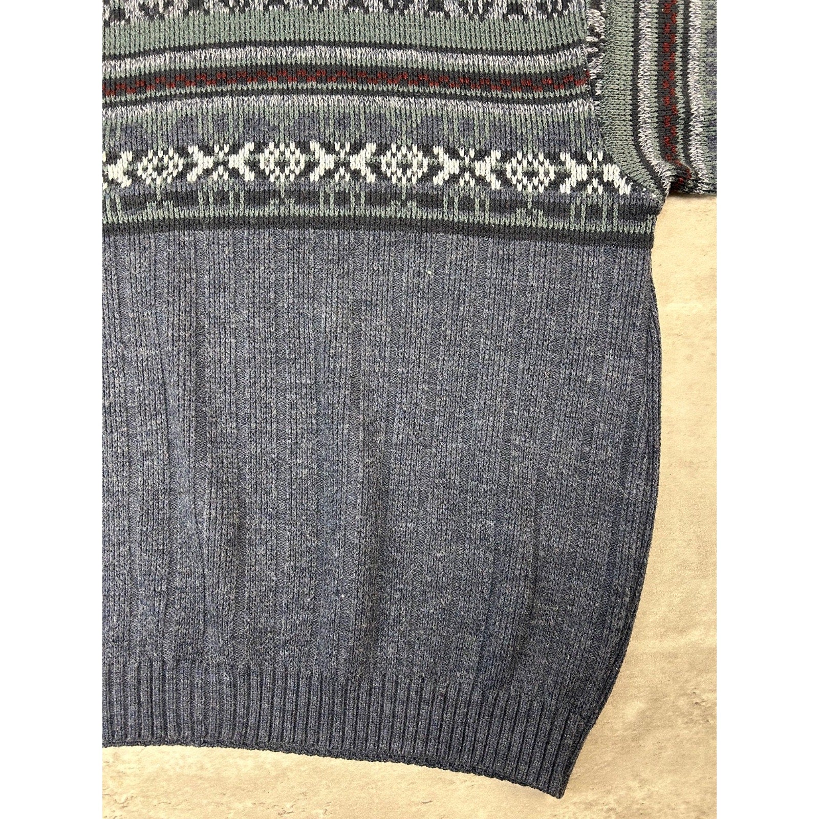 Vintage Cherokee Abstract Striped Pullover Knit Sweater Size XL