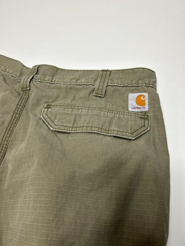 Carhartt Relaxed Fit Rip Stop Workwear Cargo Pants Size 37W Green