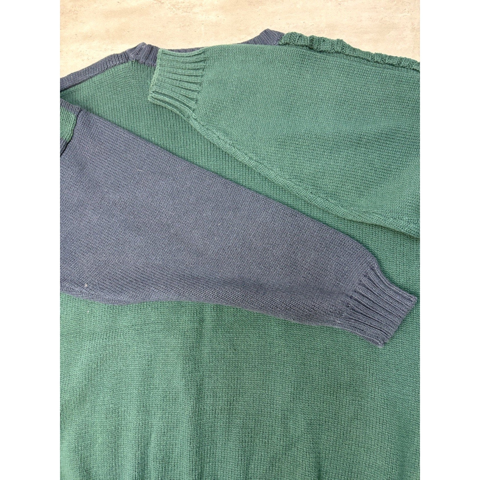 Vintage IZOD Four Panel Textured Pullover Ribbed Knit Sweater Size Large