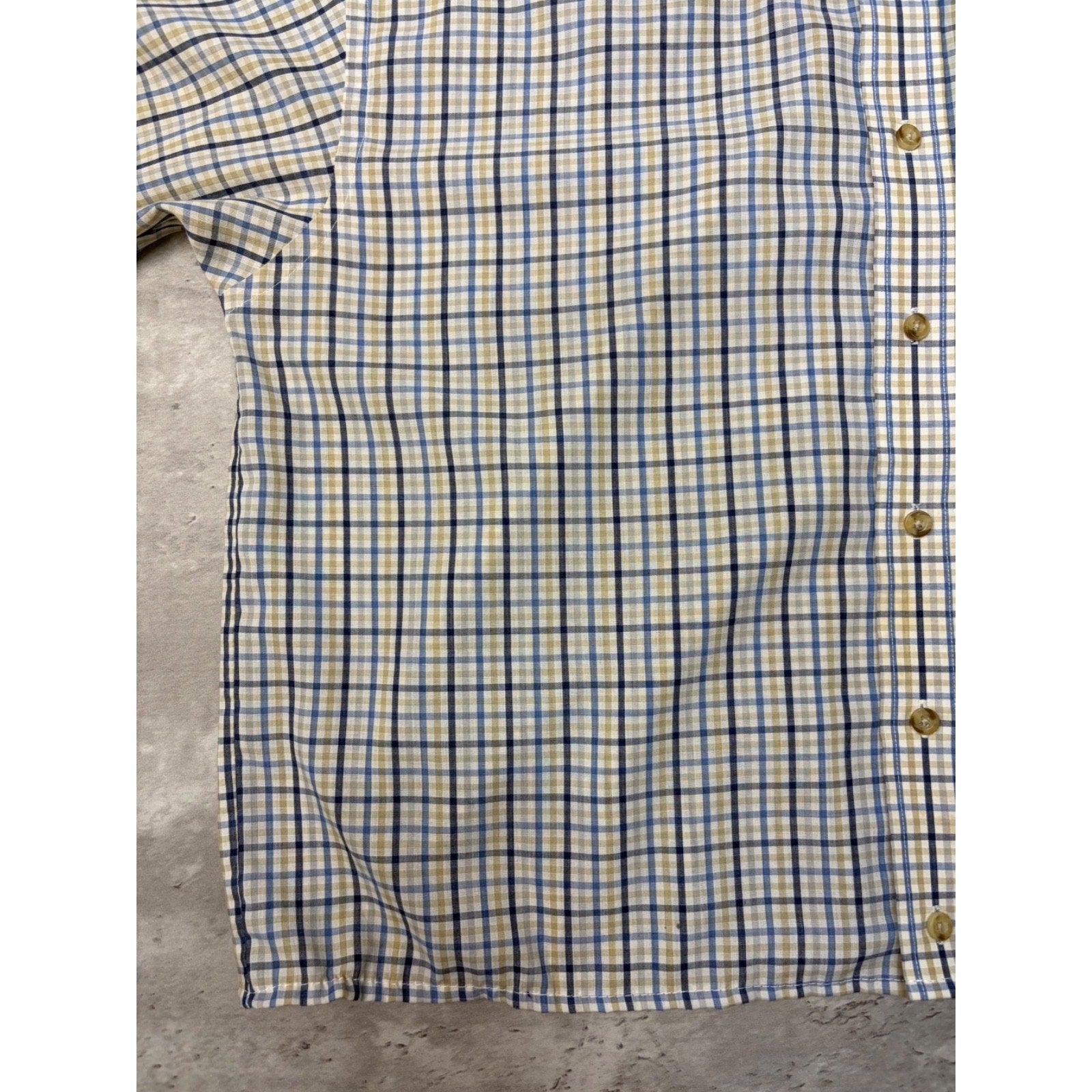 Vintage Van Heusen Single Pocket Plaid Cropped Button Up Shirt Size Large