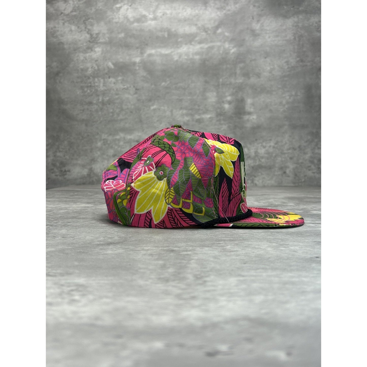 Vintage 90s Klein Dickert Glass Graphic Floral Print Snapback Hat OSFA