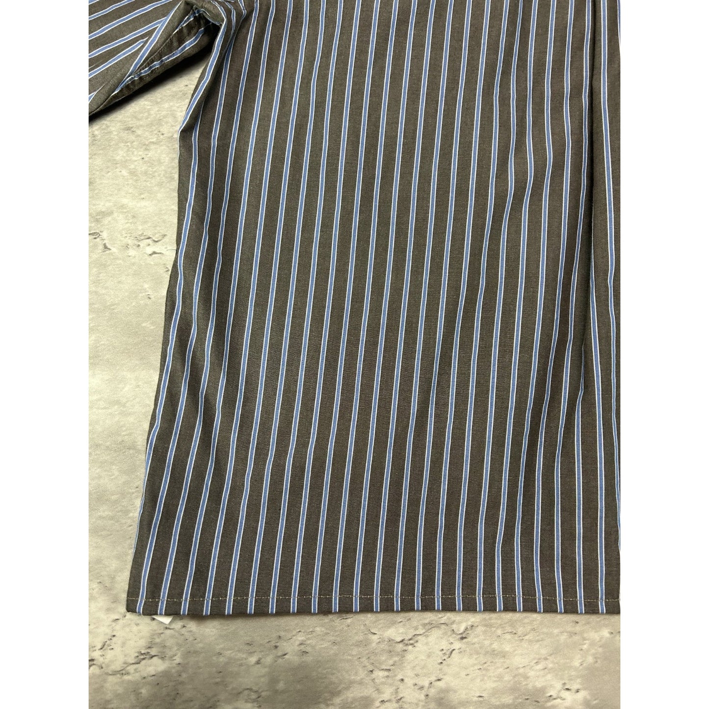 Vintage Chaps Striped Print Long Sleeve Reworked Cropped Button Up Shirt Medium
