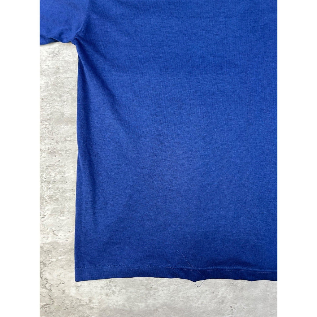 Vintage 80s/90s Class Navy Blue Blank Pocket T-Shirt Size Medium
