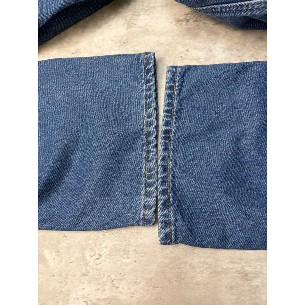 Vintage Carhartt Plaid Lined Relaxed Fit Dark Wash Denim Pants Size 35