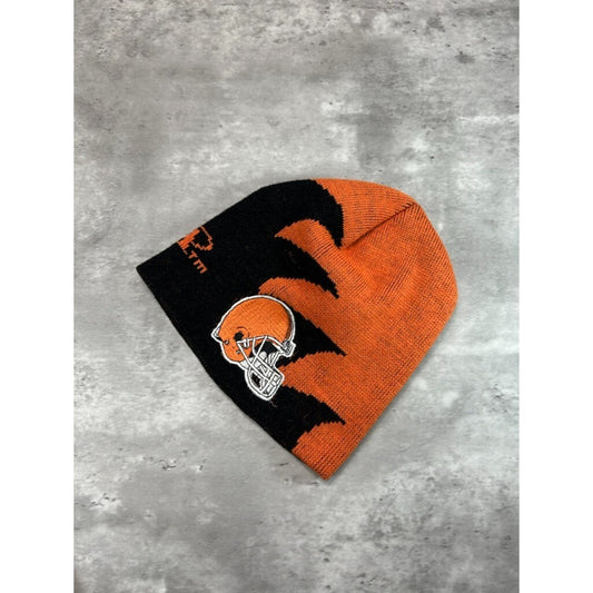 Vintage Cleveland Browns NFL Logo Athletics Sharktooth Beanie Hat OSFA