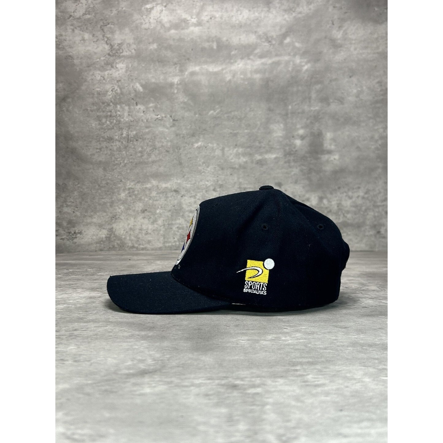 VTG 90s Pittsburgh Steelers NFL Sports Specialties Plain Logo Snapback Hat OSFA