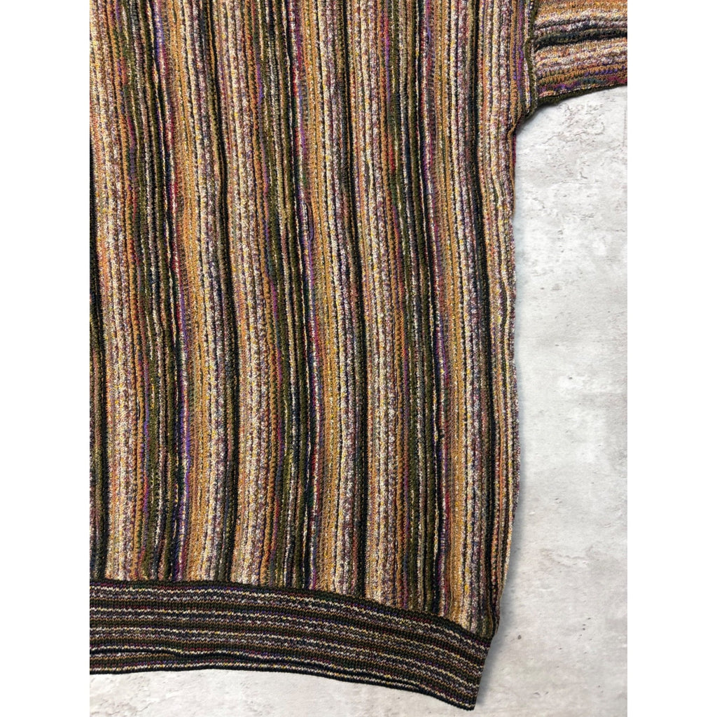 Vintage 90s Tundra 3D Knit Earth Tone Pullover Ribbed Sweater Size Large