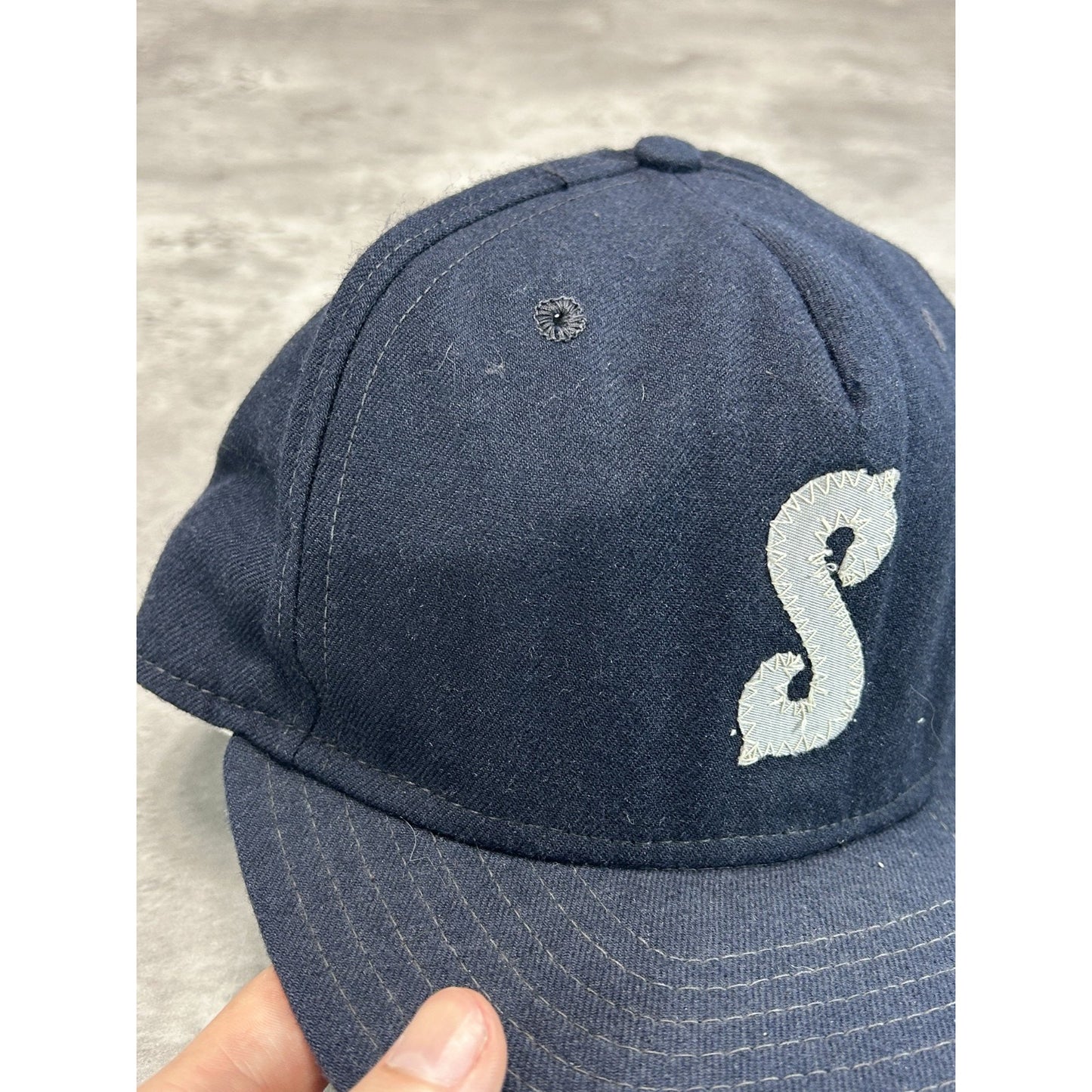 Vintage 80s/90s Stitched/Embroidered S Classic Snapback Hat OSFA
